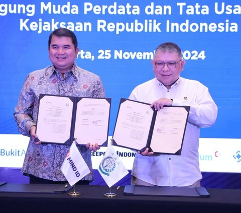 JAM-Datun Kejagung menandatangani kerjasama dengan PT MIND ID terkait  mitigasi risiko hukum, optimalisasi business judgment rule, serta perlindungan data pribadi pada Senin, 25 November 2024.