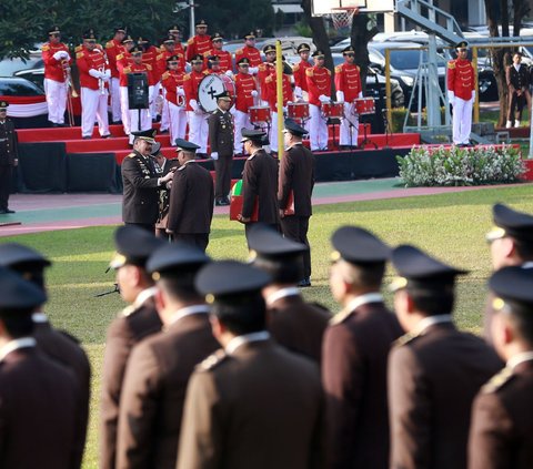 Potret Upacara Peringatan Hari Bhakti Adhyaksa ke-64 Tahun 2024 di Badiklat Kejaksaan RI